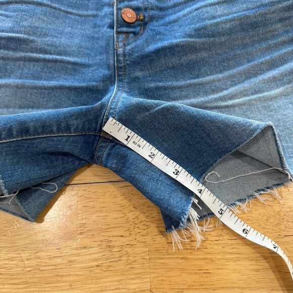 Madewell High Rise Denim Shorts Womens 25 Distressed Frayed Raw Hem Button Fly - Picture 8 of 12